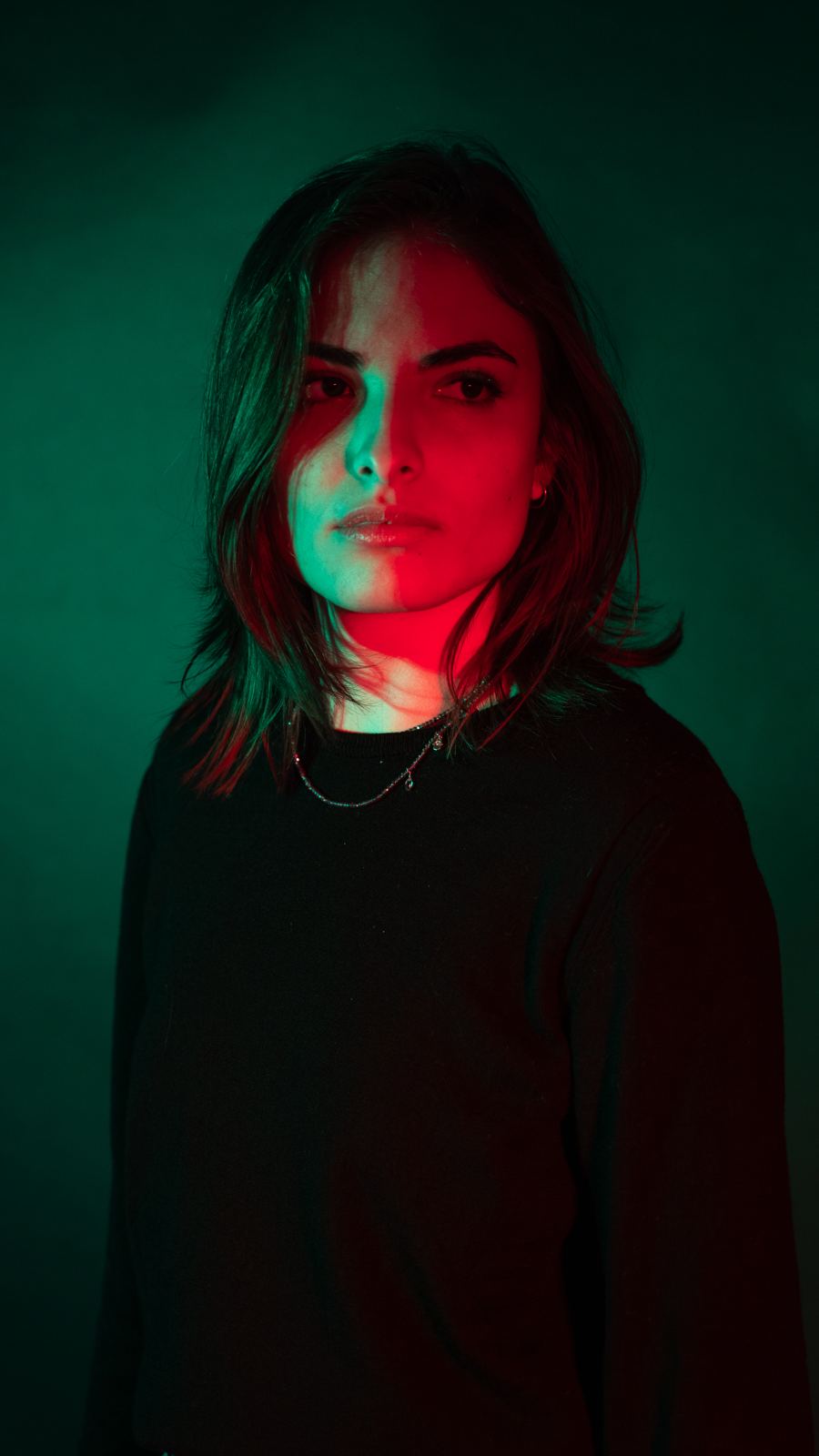 Portrait in coloured light